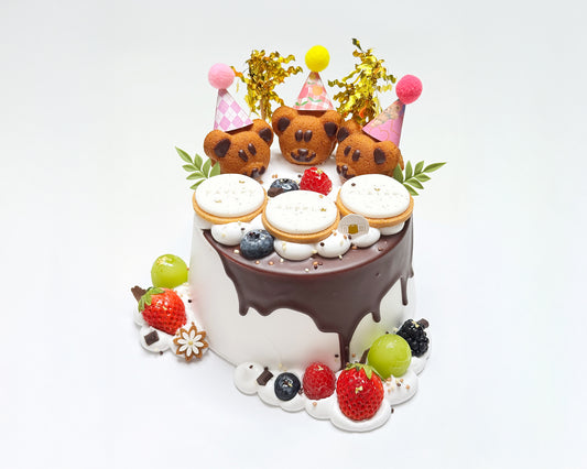 100% Frosted Chiffon Cake (Customise Cake + Cake Topper)