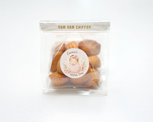 12 Packets of Mini Madeleines (with Customisable Stickers)