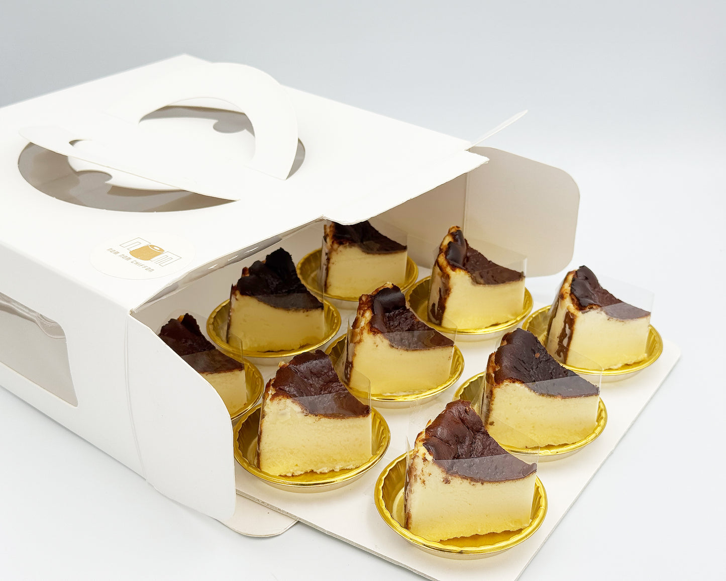 basque burnt cheesecake on a white background