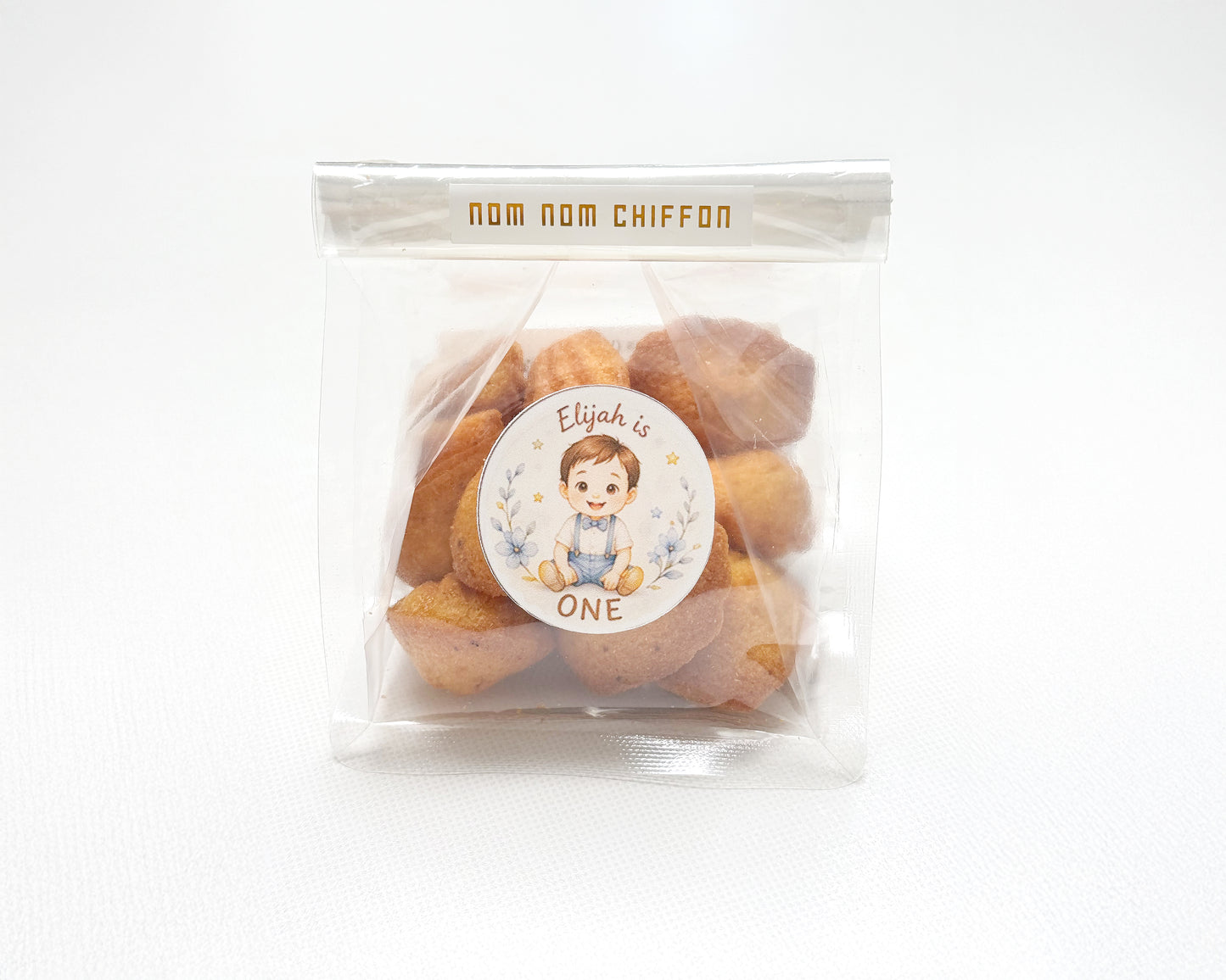 12 Packets of Mini Madeleines (with Customisable Stickers)
