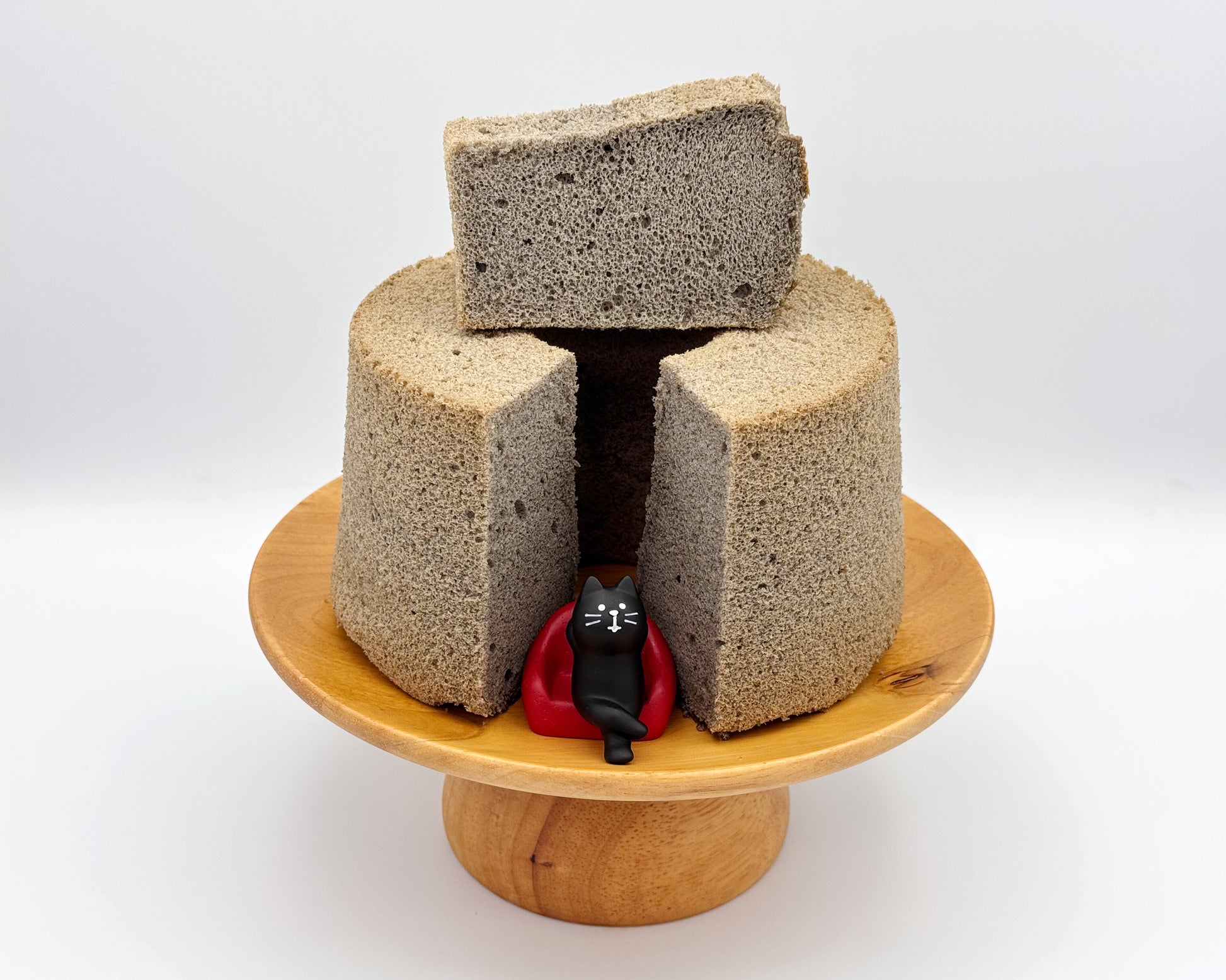 Naked black sesame chiffon cake